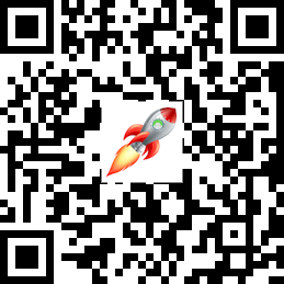 QR Code WIth Custom Android Solutions Rocket Logo